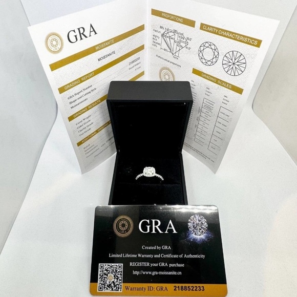 💍 Genuine Moissanite Ring 2CT Certified s925 Platinum plated 💍 - Picture 4 of 13